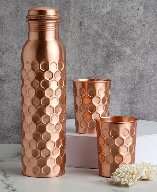 Plain Hammered Copper Bottle