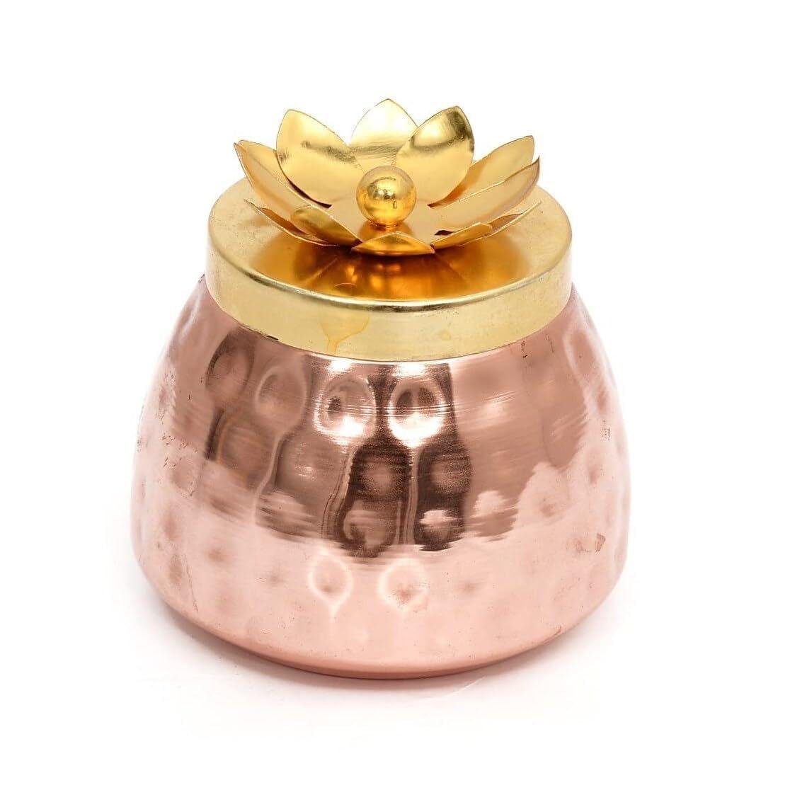 Iron Copper Flower Pot (Lotus Lid)